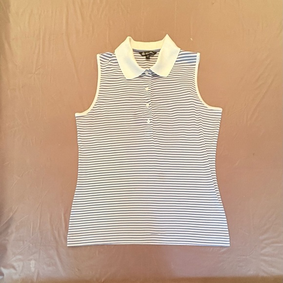 Brooks Brothers Blue/White Striped Polo Tank Top Size Large MSRP - Picture 5 of 7